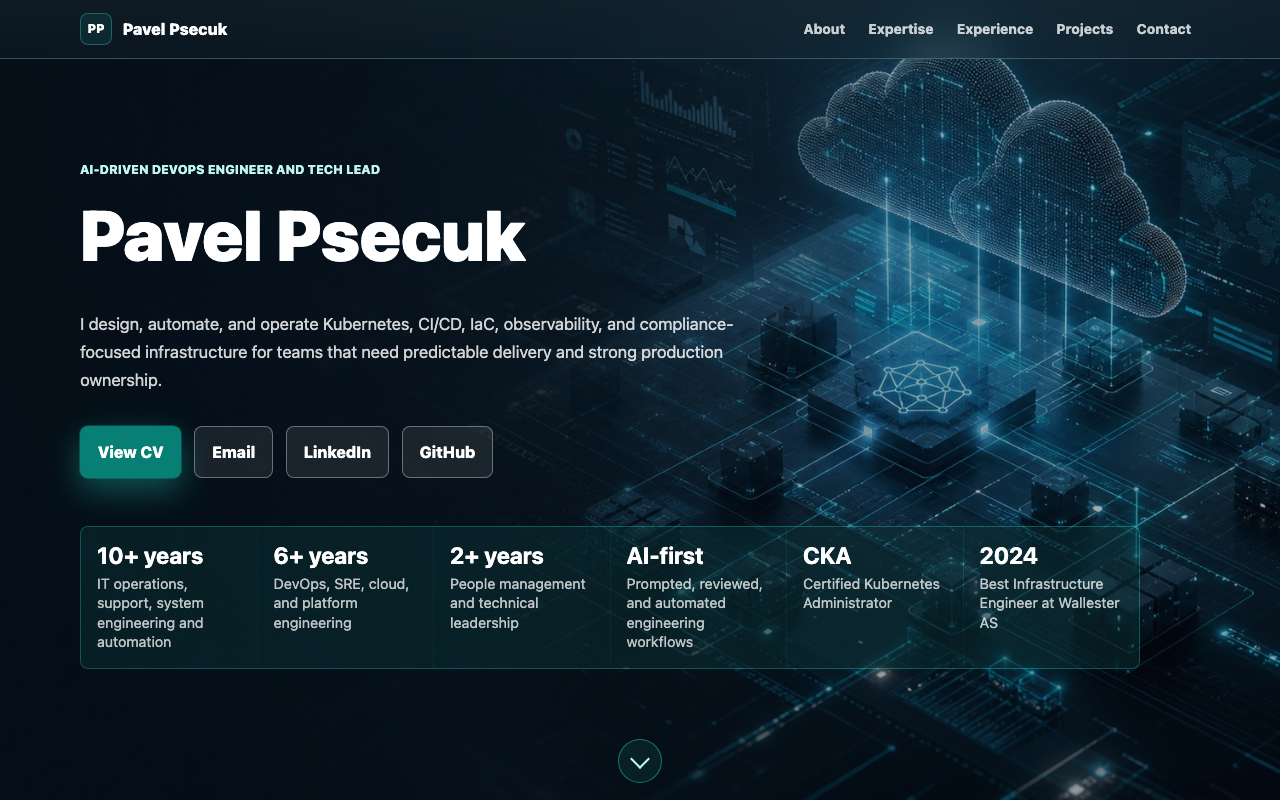 Redesigned personal website preview